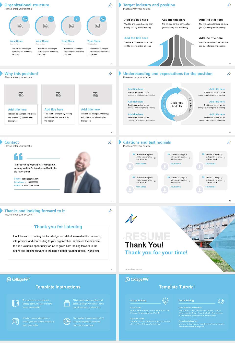 Naragakuen University Resume PPT Template16:9 ratio PPT effect preview image4