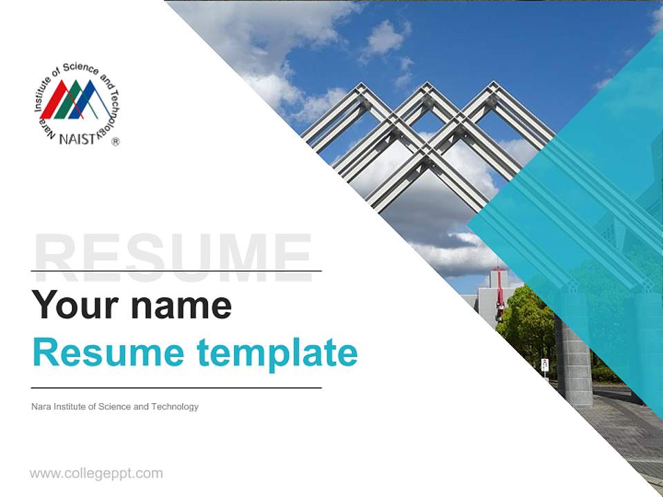 Nara Institute of Science and Technology Resume PPT Template4:3 ratio PPT effect preview image5