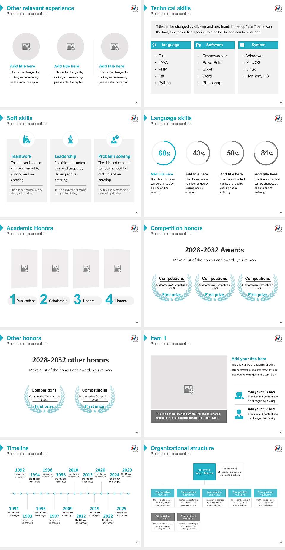 Nara Institute of Science and Technology Resume PPT Template4:3 ratio PPT effect preview image3