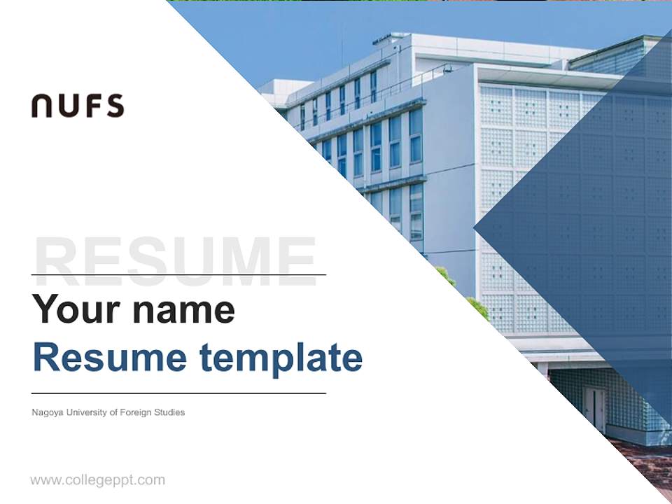 Nagoya University of Foreign Studies Resume PPT Template4:3 ratio PPT effect preview image5