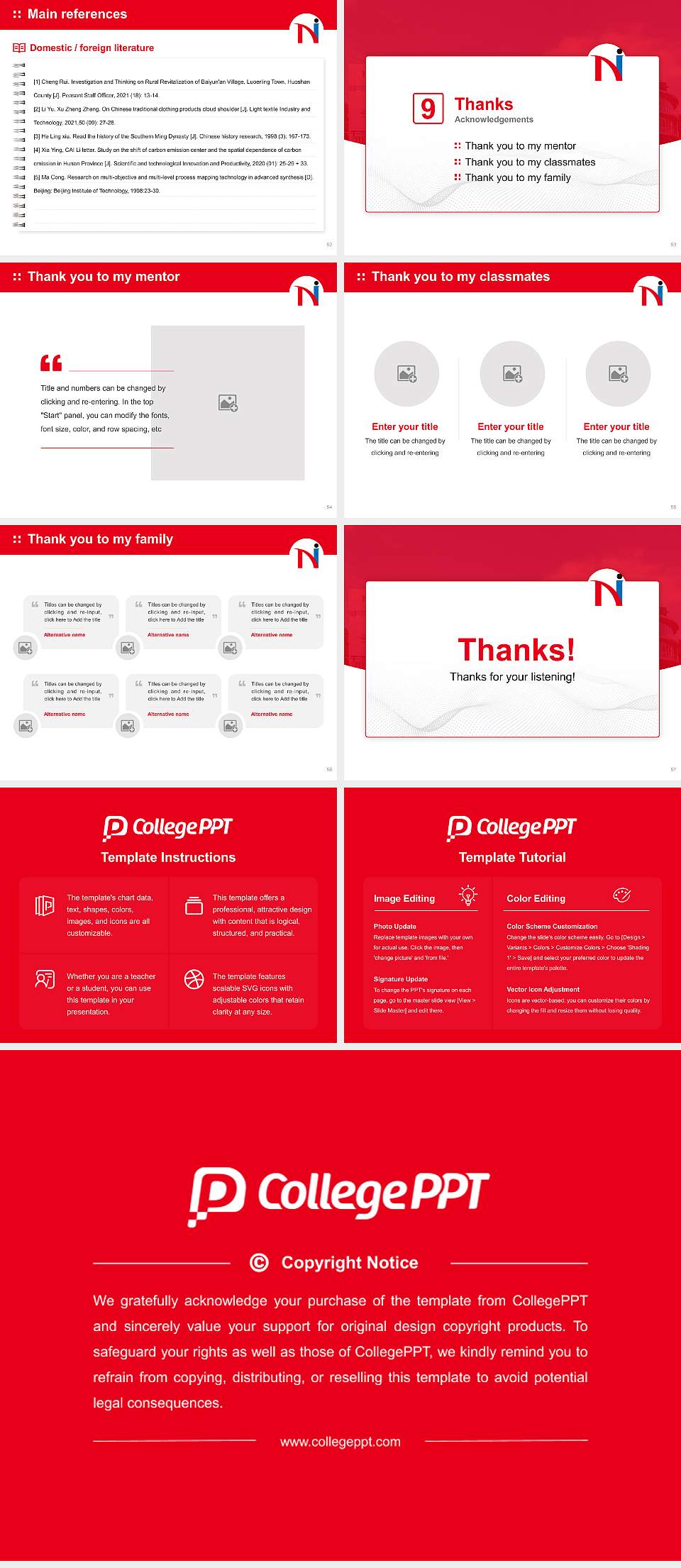 Nihon Bunka University Graduation Thesis Defense PPT Template4:3 ratio PPT effect preview image7