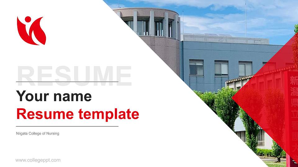 Niigata College of Nursing Resume PPT Template16:9 ratio PPT effect preview image