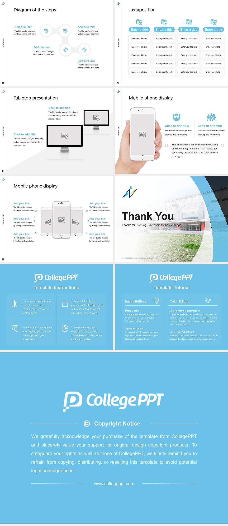 Naragakuen University Competition/Entrepreneurship Contest PPT Template4:3 ratio PPT effect preview image9