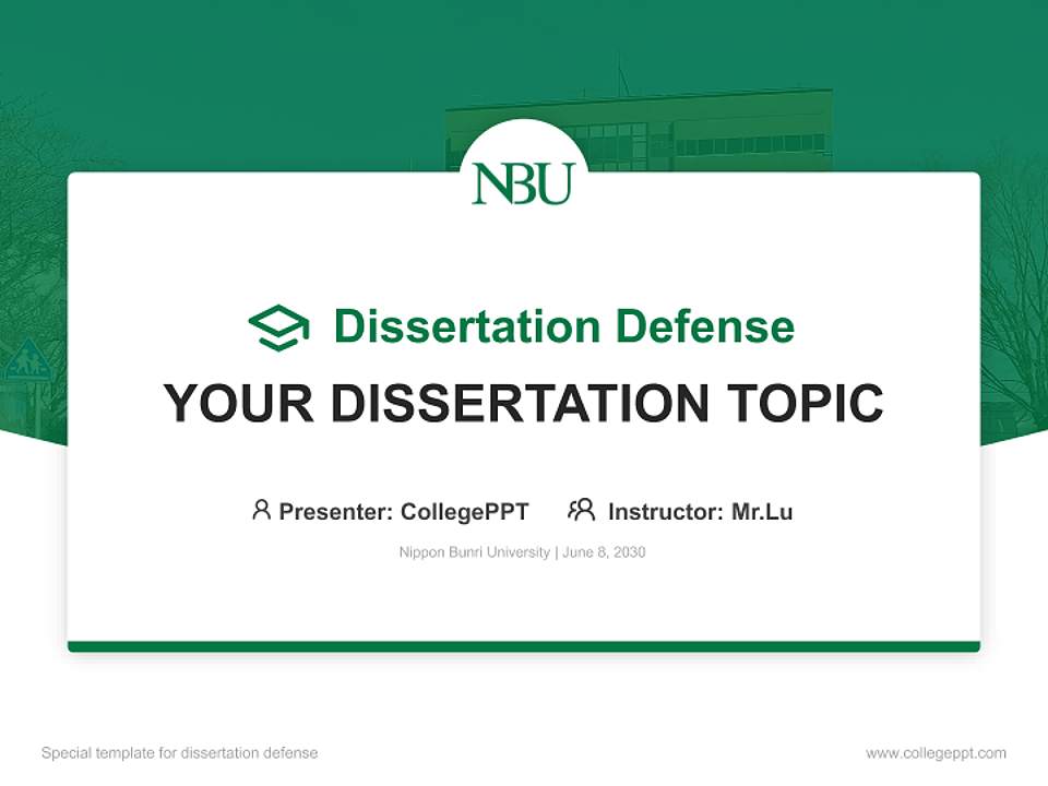 Nippon Bunri University Graduation Thesis Defense PPT Template4:3 ratio PPT effect preview image7