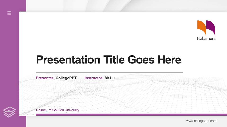 Nakamura Gakuen University Thesis Proposal/Graduation Defense PPT Template16:9 ratio PPT effect preview image