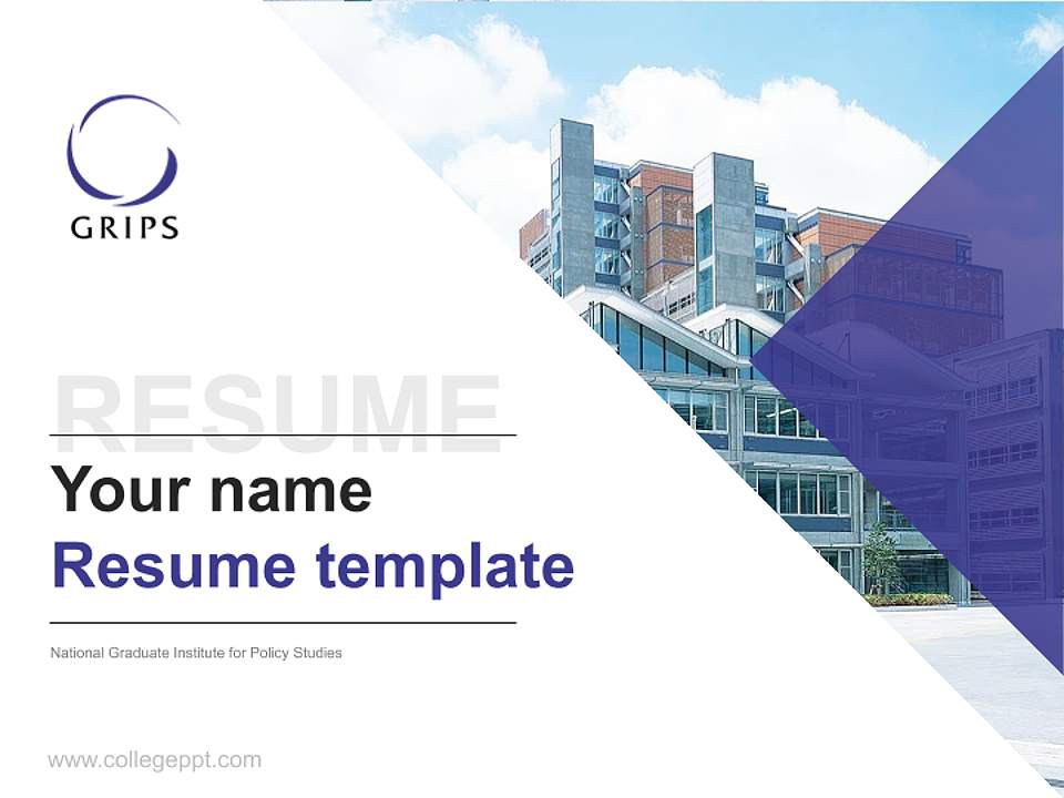 National Graduate Institute for Policy Studies Resume PPT Template4:3 ratio PPT effect preview image5