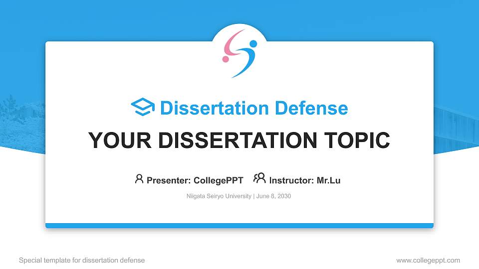 Niigata Seiryo University Graduation Thesis Defense PPT Template16:9 ratio PPT effect preview image