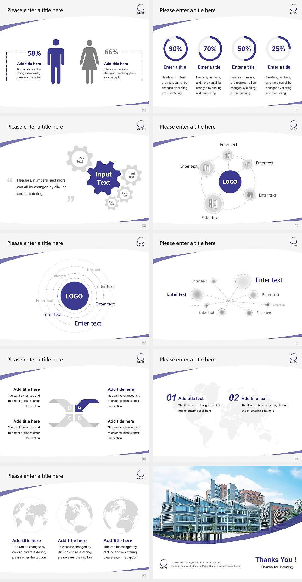 National Graduate Institute for Policy Studies Course/Courseware Creation PPT Template4:3 ratio PPT effect preview image4