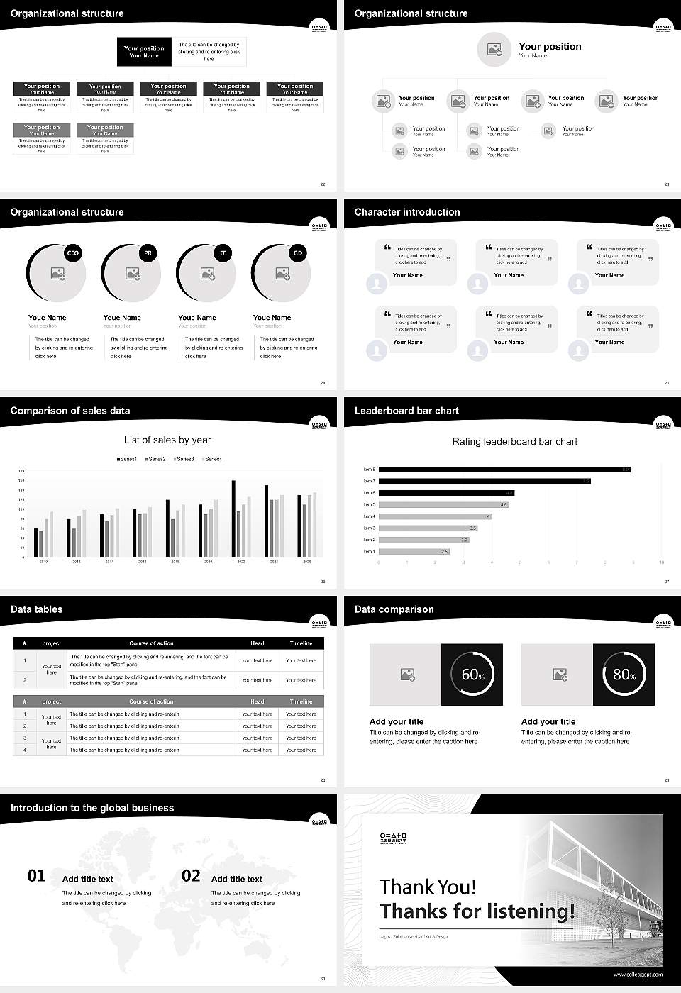 Nagoya Zokei University of Art & Design Academic Presentation/Research Findings Report PPT Template16:9 ratio PPT effect preview image4