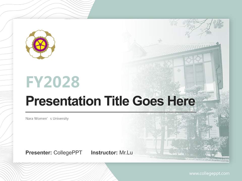 Nara Women’s University Academic Presentation/Research Findings Report PPT Template4:3 ratio PPT effect preview image5