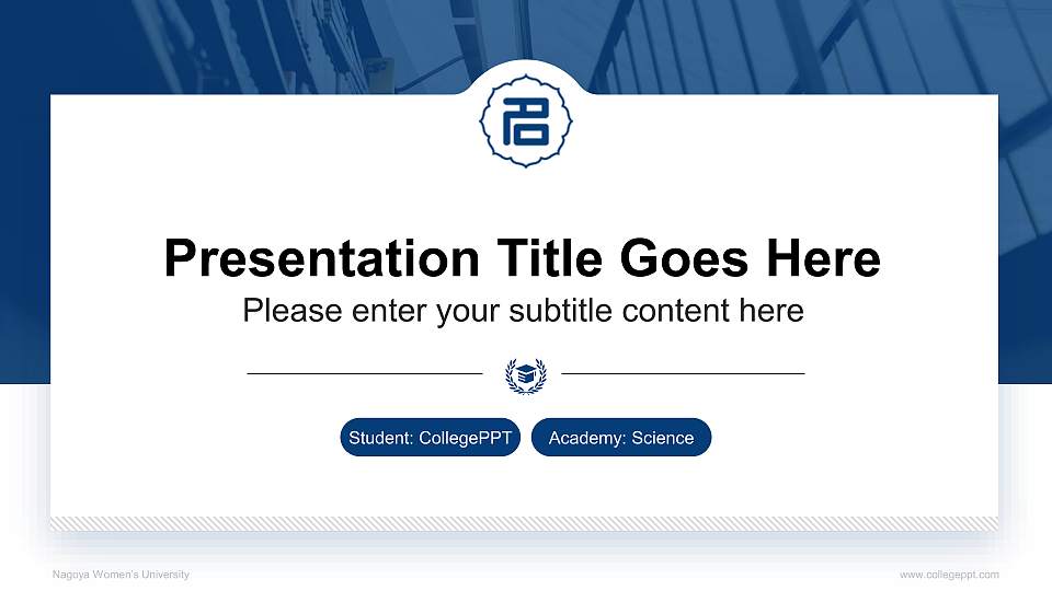 Nagoya Women’s University National Scholarship Defense PPT Template16:9 ratio PPT effect preview image