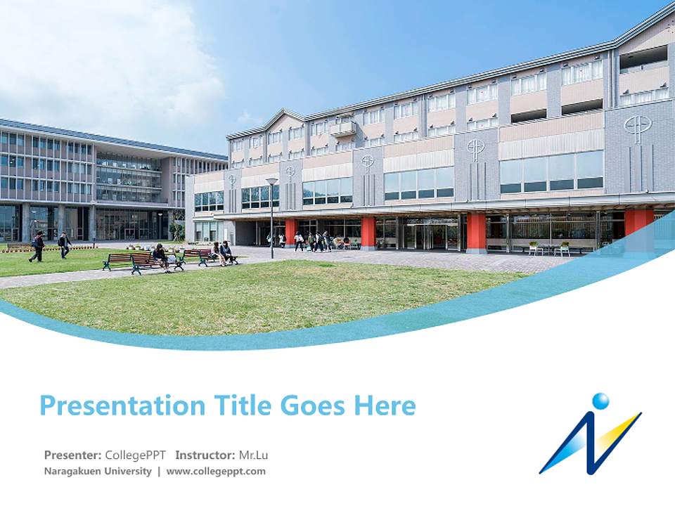 Naragakuen University Course/Courseware Creation PPT Template4:3 ratio PPT effect preview image5