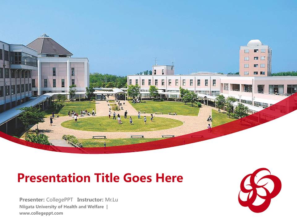 Niigata University of Health and Welfare Course/Courseware Creation PPT Template4:3 ratio PPT effect preview image5