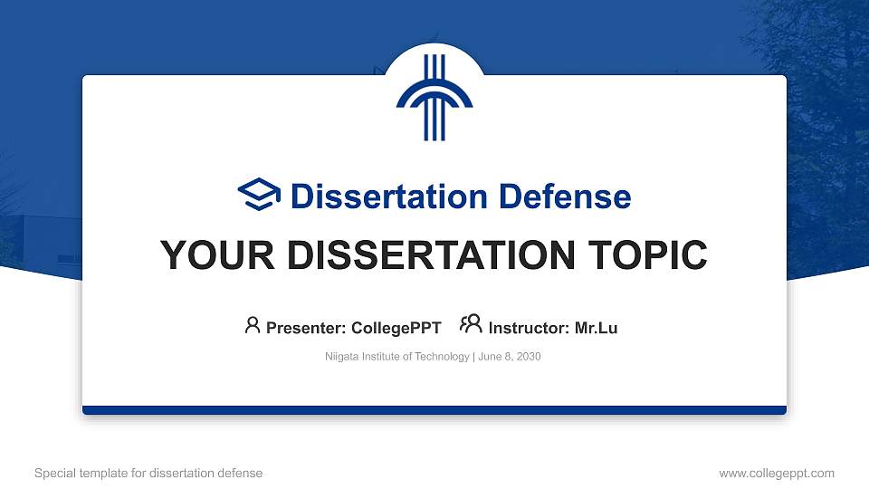 Niigata Institute of Technology Graduation Thesis Defense PPT Template16:9 ratio PPT effect preview image