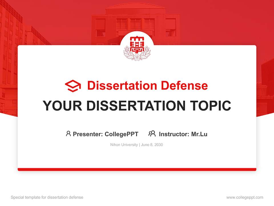 Nihon University Graduation Thesis Defense PPT Template4:3 ratio PPT effect preview image7