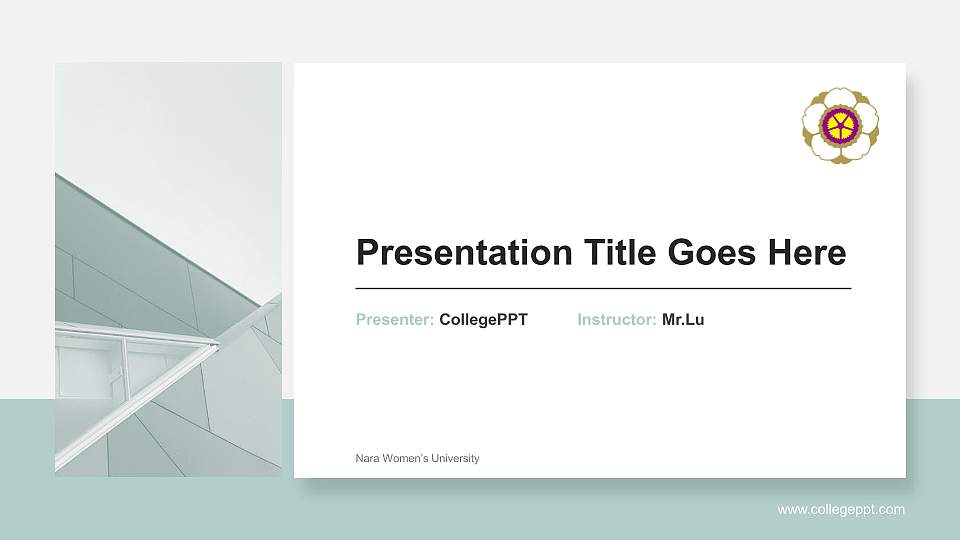 Nara Women’s University General PPT Template16:9 ratio PPT effect preview image