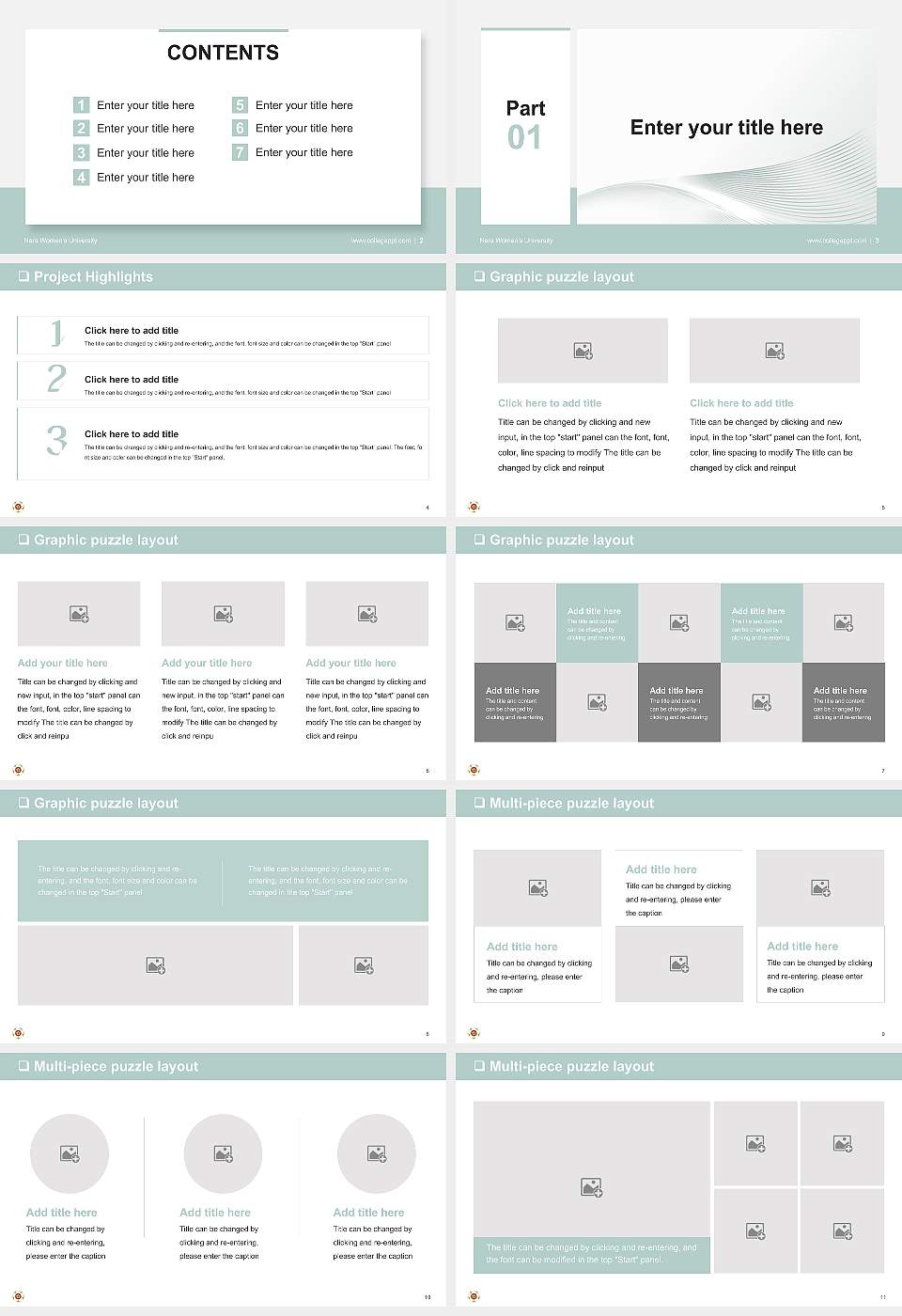Nara Women’s University General PPT Template16:9 ratio PPT effect preview image2