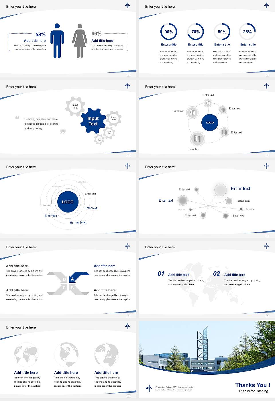 Niigata Institute of Technology Course/Courseware Creation PPT Template16:9 ratio PPT effect preview image4