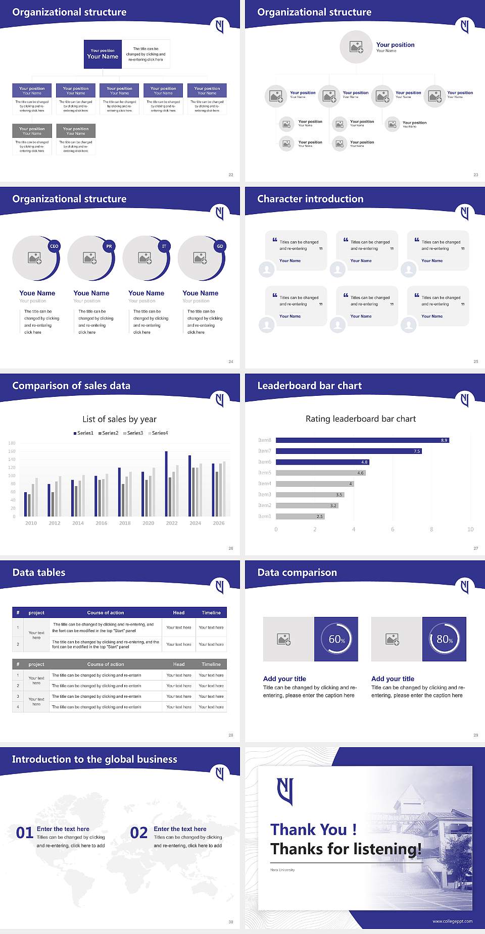 Nara University Academic Presentation/Research Findings Report PPT Template4:3 ratio PPT effect preview image4