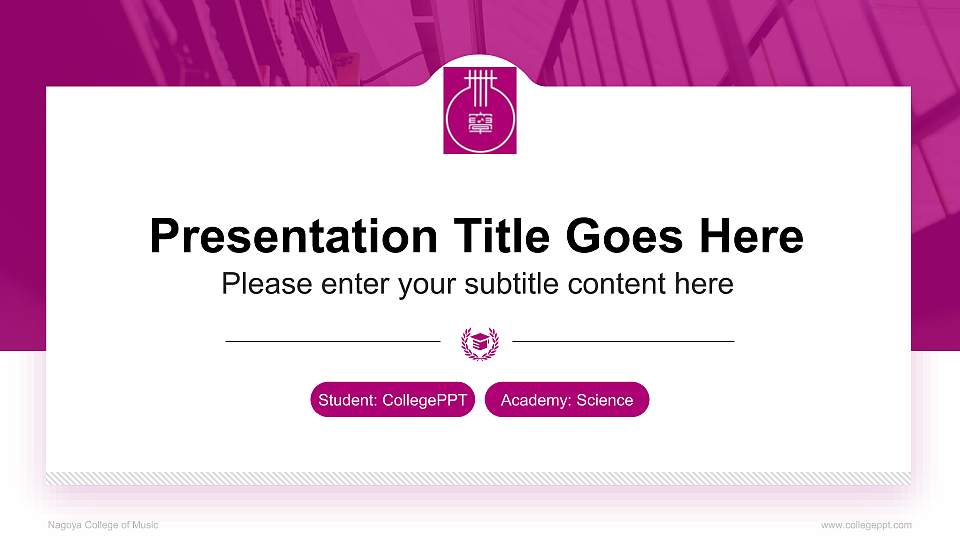 Nagoya College of Music National Scholarship Defense PPT Template16:9 ratio PPT effect preview image