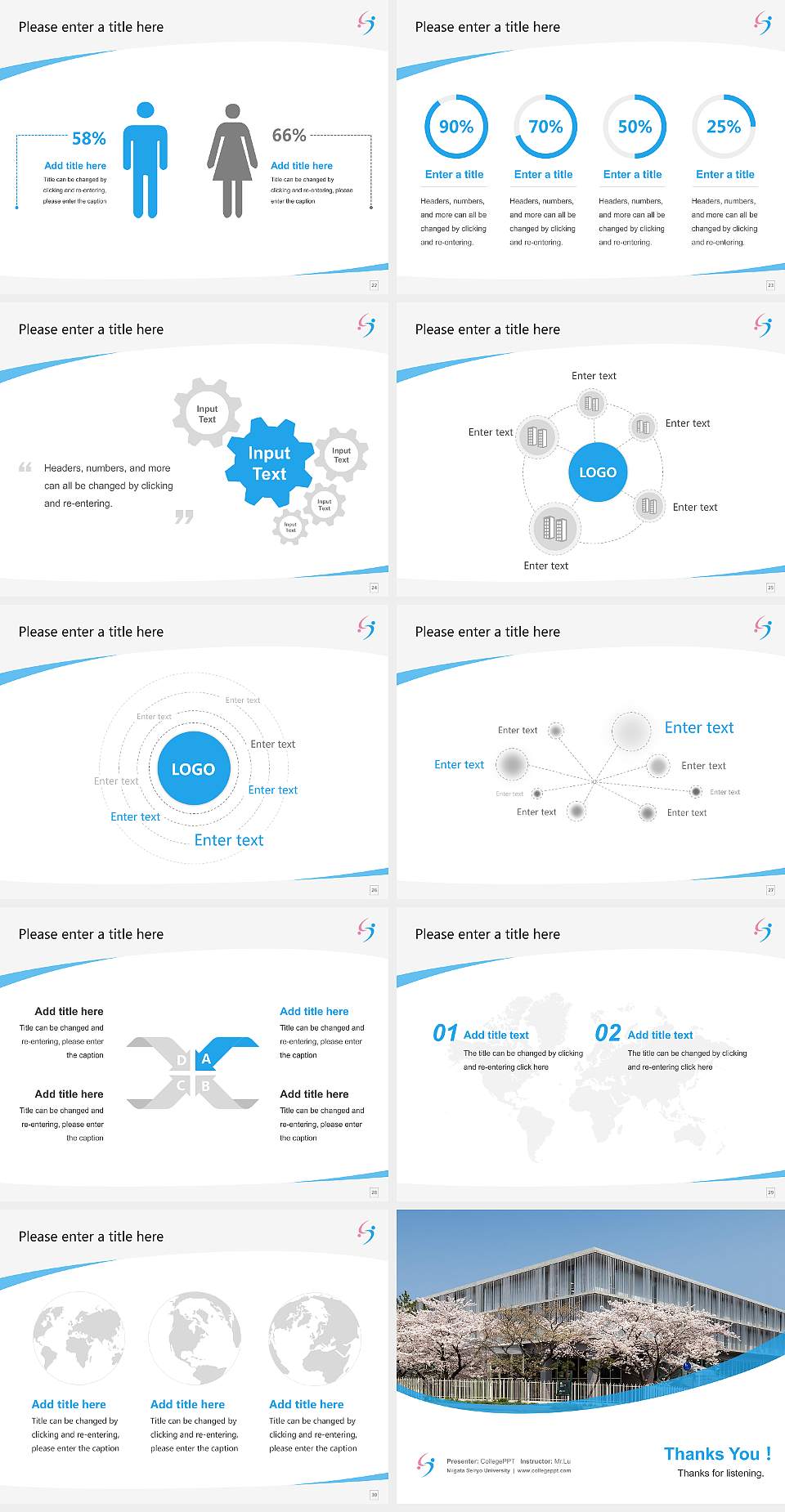 Niigata Seiryo University Course/Courseware Creation PPT Template4:3 ratio PPT effect preview image4