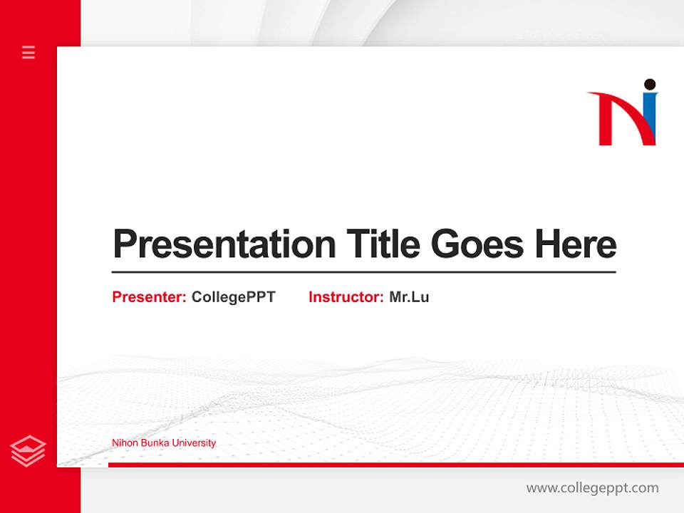 Nihon Bunka University Thesis Proposal/Graduation Defense PPT Template4:3 ratio PPT effect preview image5