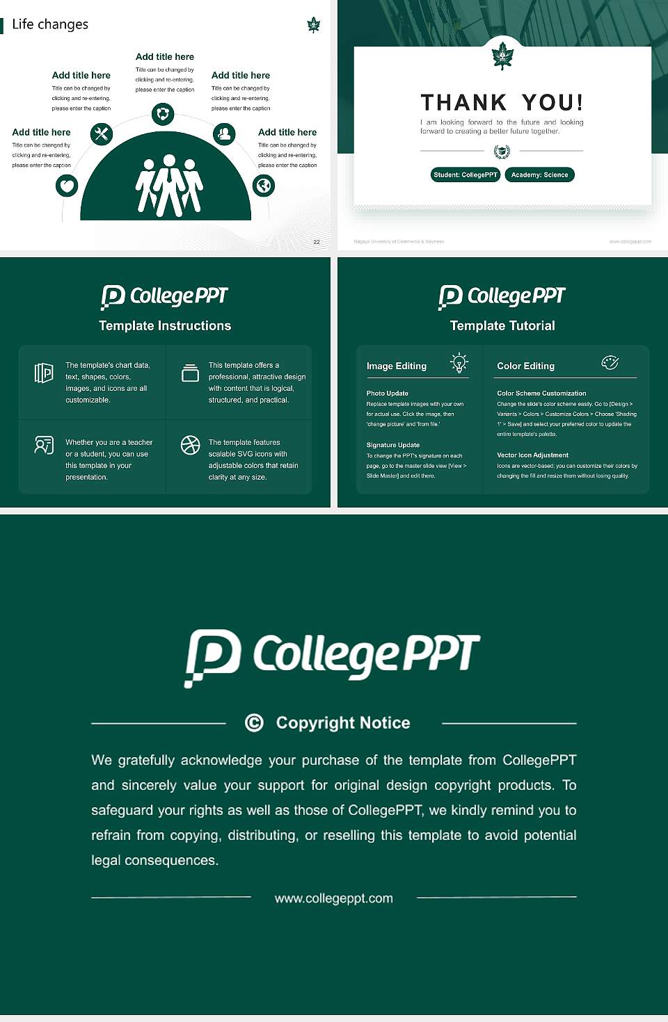 Nagoya University of Commerce & Business National Scholarship Defense PPT Template4:3 ratio PPT effect preview image4