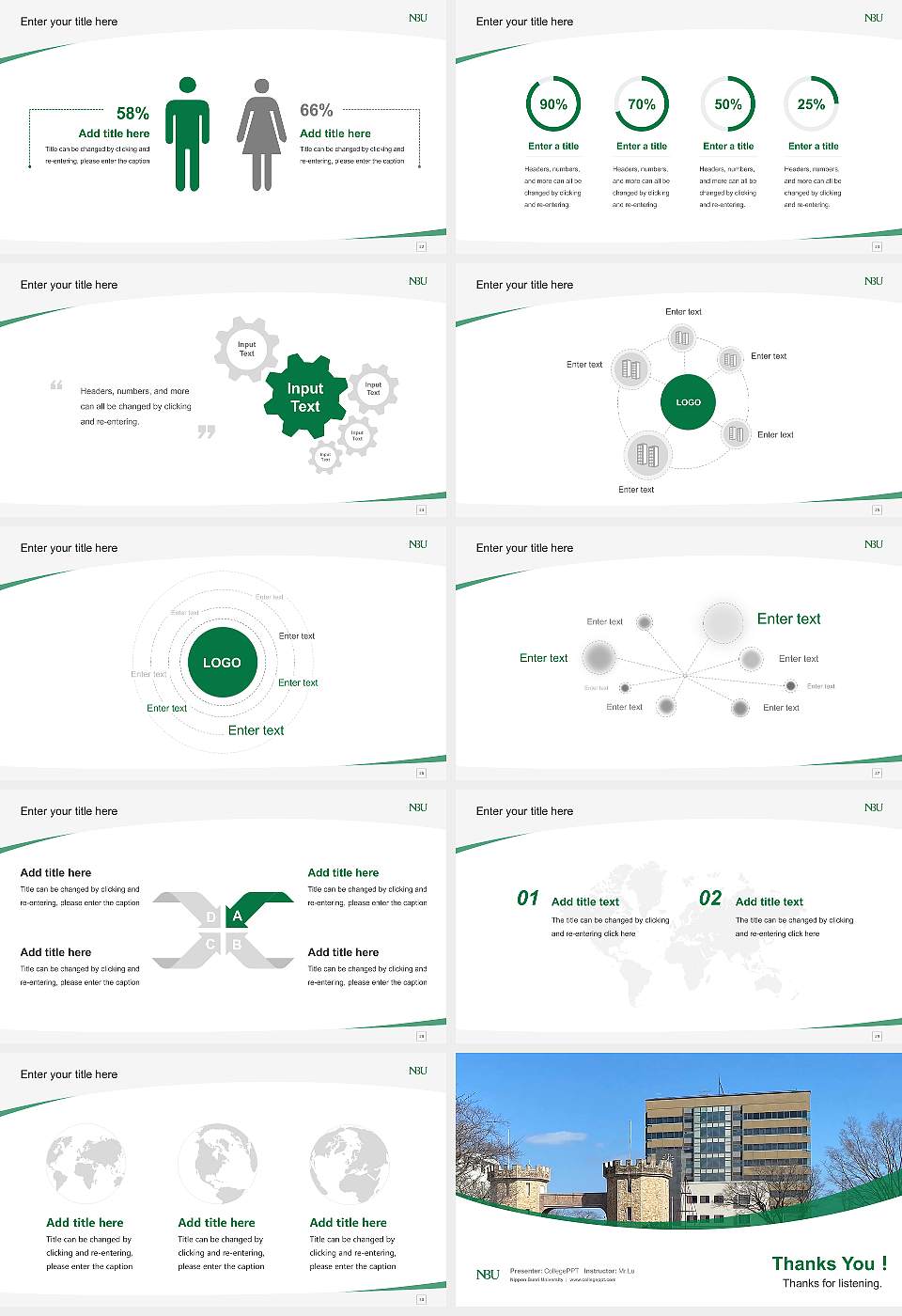 Nippon Bunri University Course/Courseware Creation PPT Template16:9 ratio PPT effect preview image4