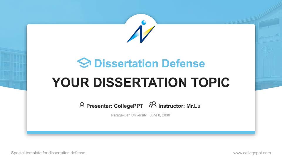 Naragakuen University Graduation Thesis Defense PPT Template16:9 ratio PPT effect preview image