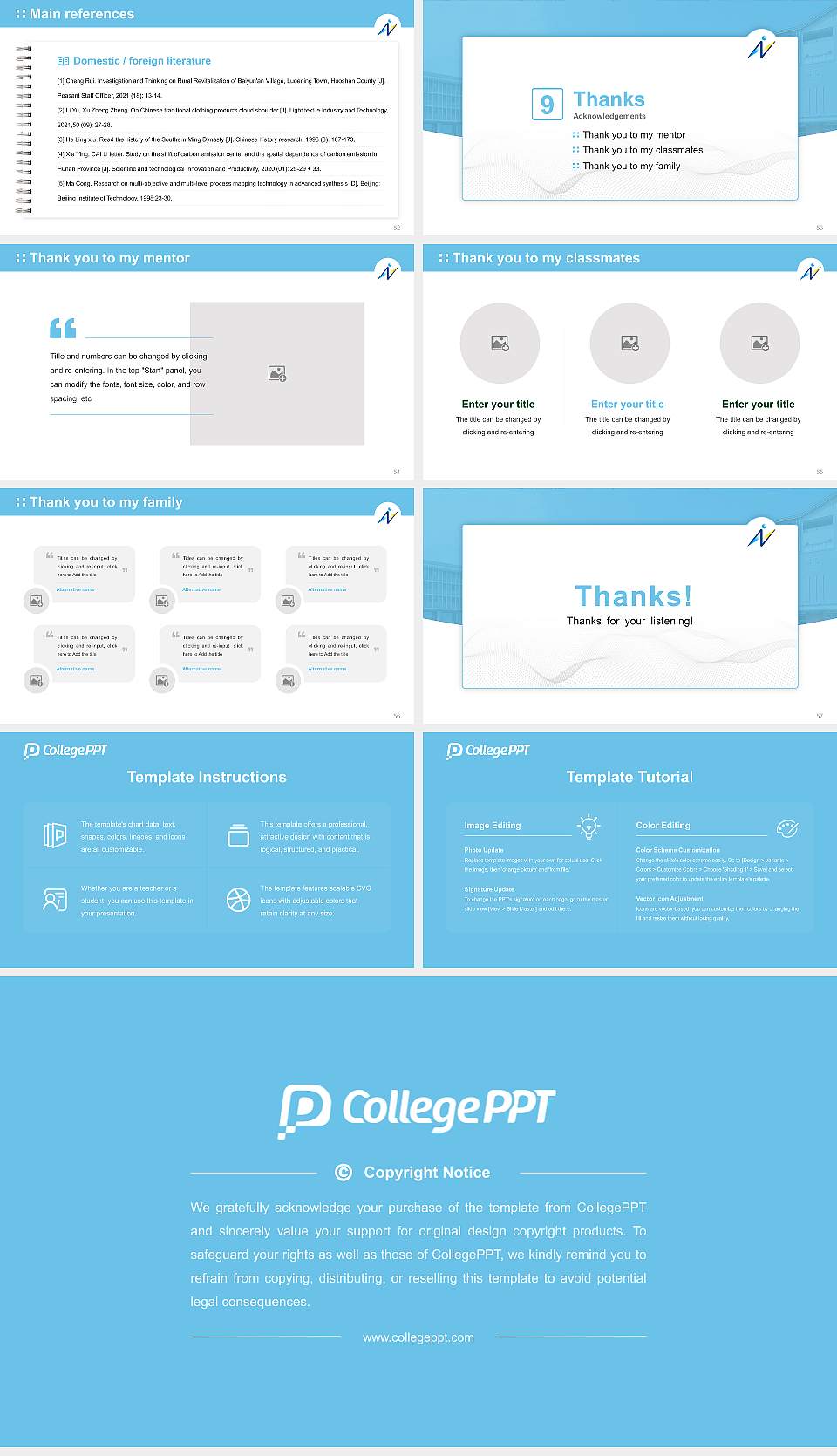 Naragakuen University Graduation Thesis Defense PPT Template16:9 ratio PPT effect preview image7