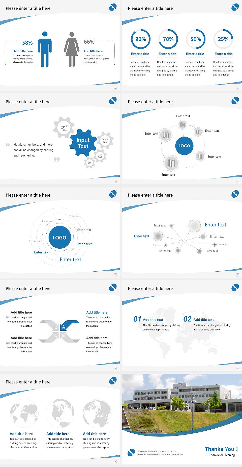 Niigata University of Management Course/Courseware Creation PPT Template4:3 ratio PPT effect preview image4