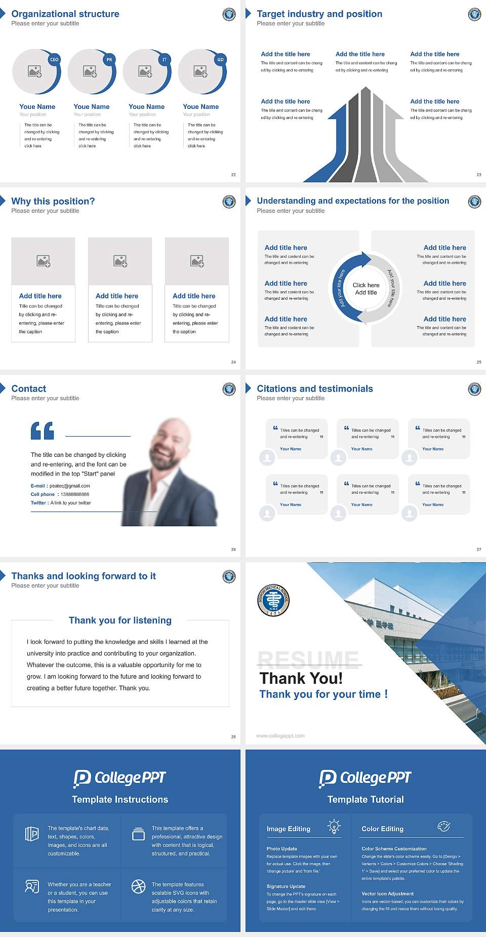 Nippon Medical School Resume PPT Template4:3 ratio PPT effect preview image4