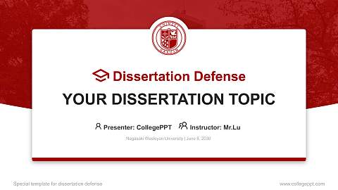 Nagasaki Wesleyan University Graduation Thesis Defense PPT Template