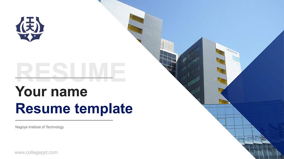 Nagoya Institute of Technology Resume PPT Template16:9 ratio PPT effect preview image