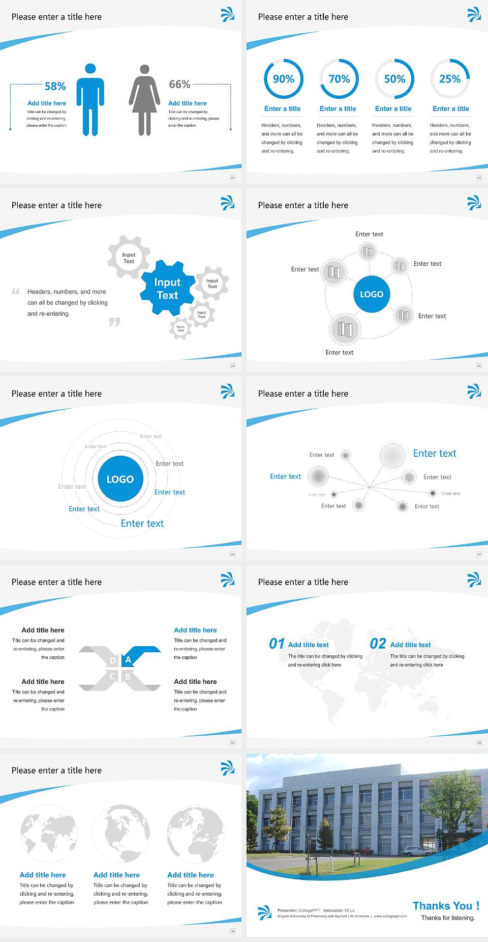 Niigata University of Pharmacy and Applied Life Sciences Course/Courseware Creation PPT Template4:3 ratio PPT effect preview image4