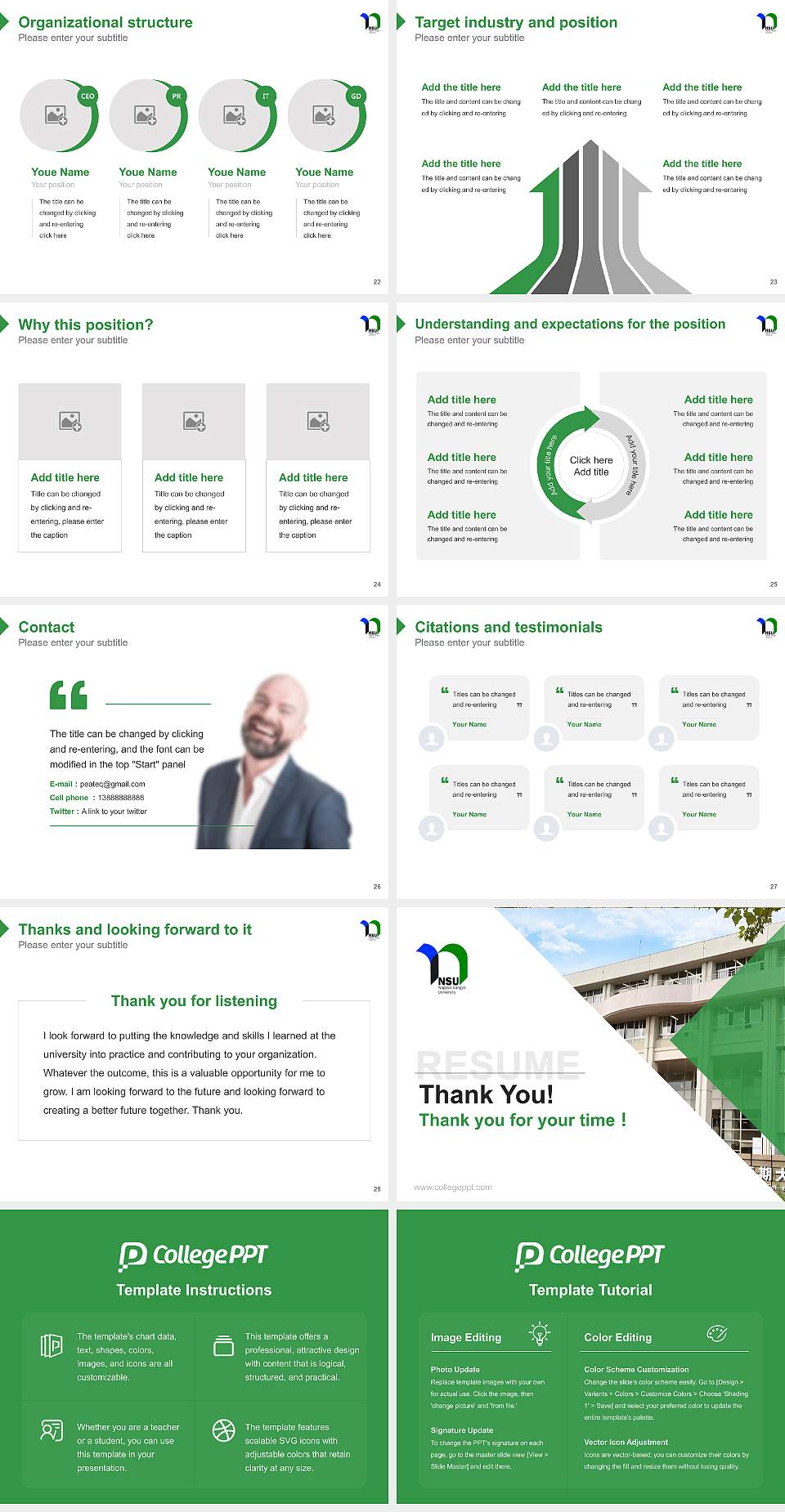 Nagoya Sangyo University Resume PPT Template4:3 ratio PPT effect preview image4