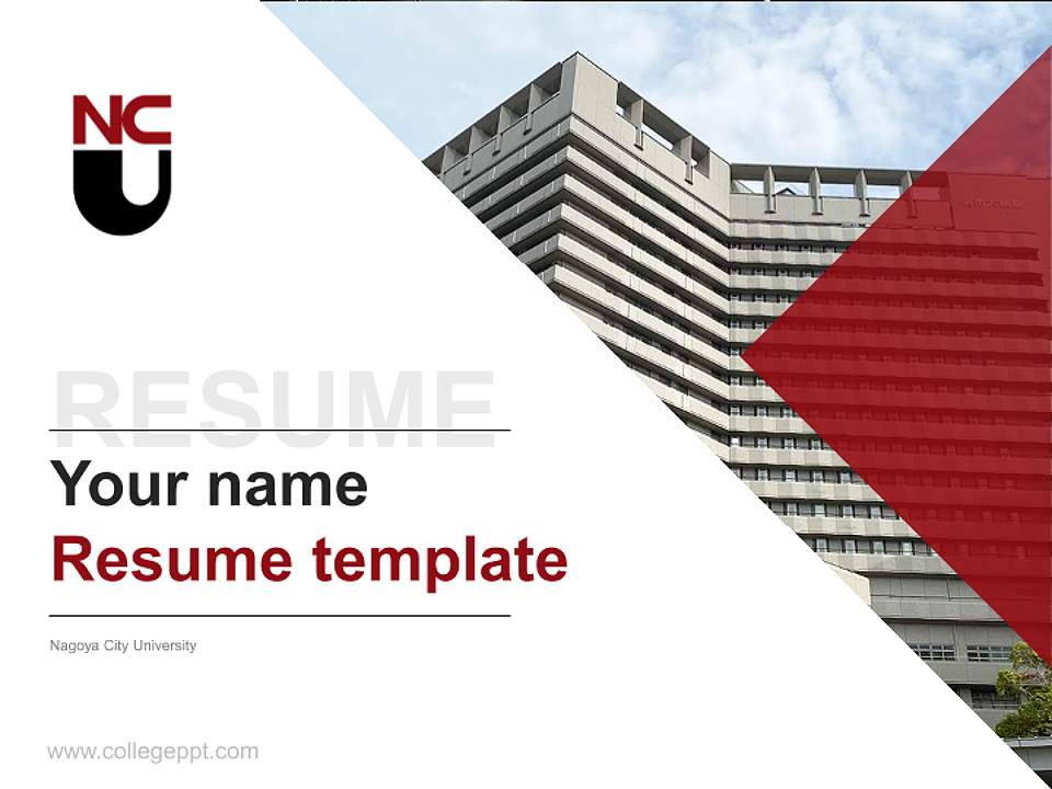 Nagoya City University Resume PPT Template4:3 ratio PPT effect preview image5