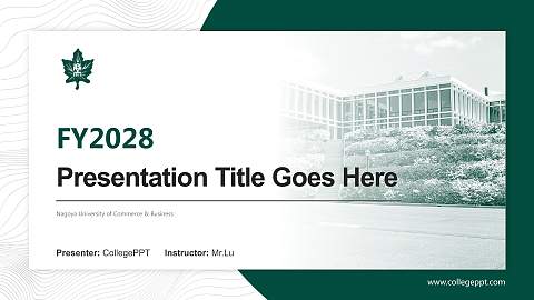 Nagoya University of Commerce & Business Academic Presentation/Research Findings Report PPT Template