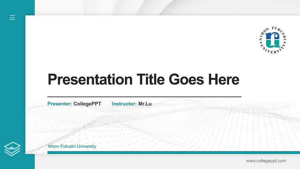 Nihon Fukushi University Thesis Proposal/Graduation Defense PPT Template16:9 ratio PPT effect preview image