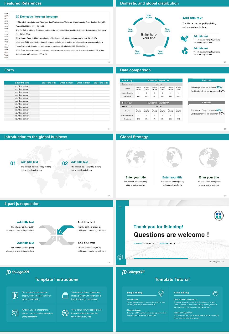 Nihon Fukushi University Thesis Proposal/Graduation Defense PPT Template16:9 ratio PPT effect preview image4