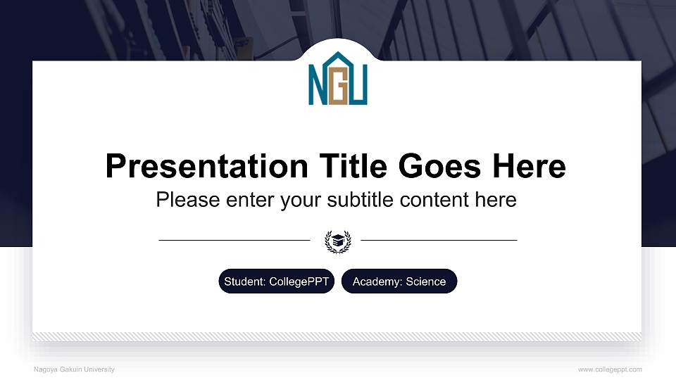 Nagoya Gakuin University National Scholarship Defense PPT Template16:9 ratio PPT effect preview image
