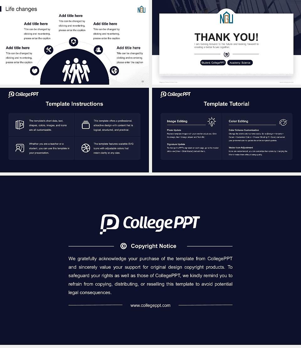 Nagoya Gakuin University National Scholarship Defense PPT Template16:9 ratio PPT effect preview image4