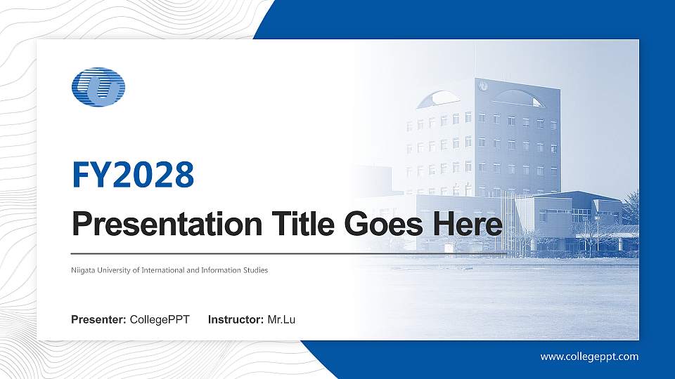 Niigata University of International and Information Studies Academic Presentation/Research Findings Report PPT Template16:9 ratio PPT effect preview image