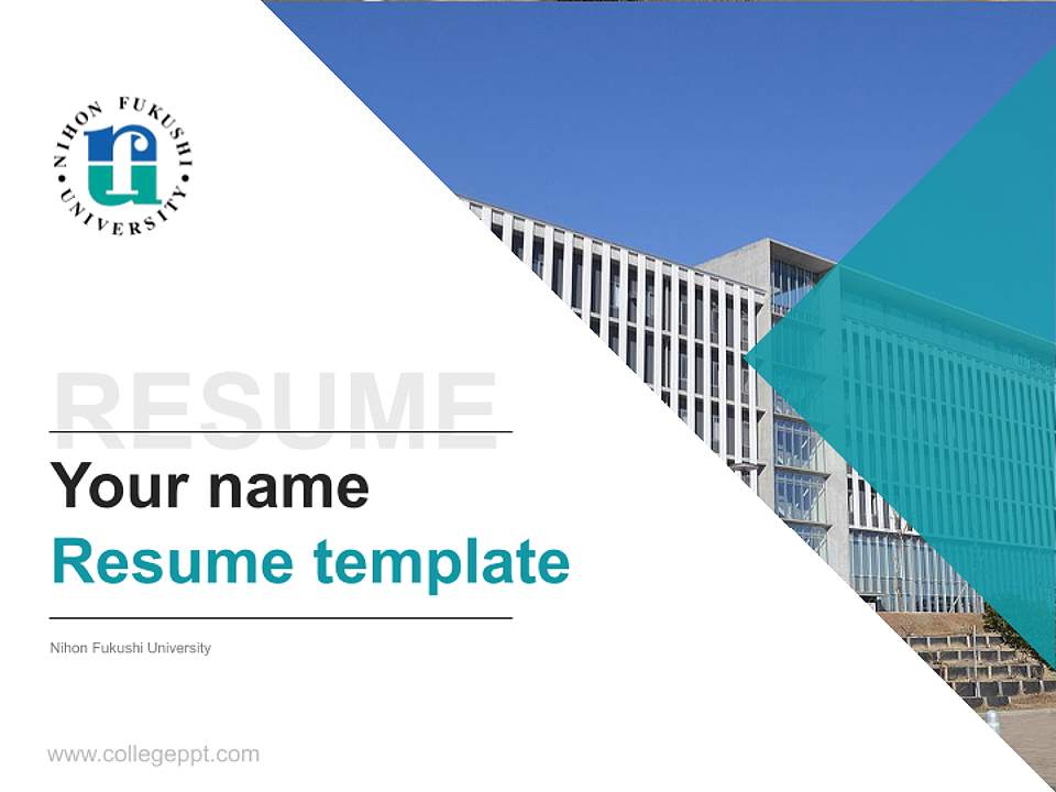 Nihon Fukushi University Resume PPT Template4:3 ratio PPT effect preview image5