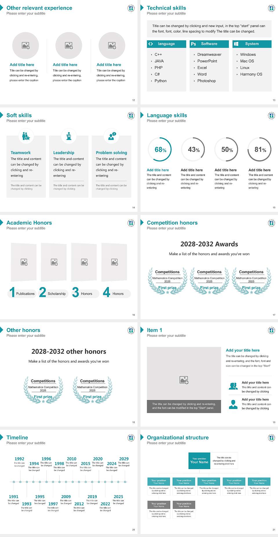 Nihon Fukushi University Resume PPT Template4:3 ratio PPT effect preview image3