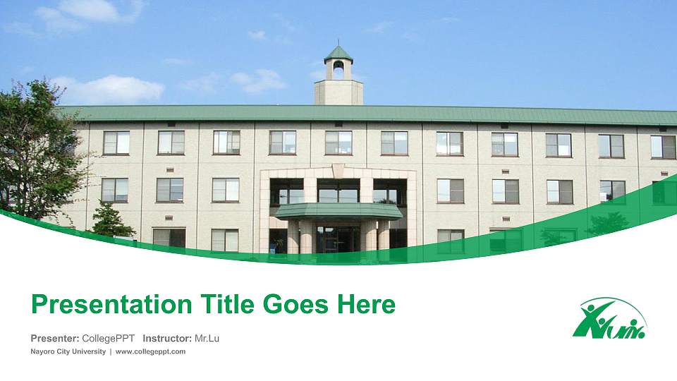 Nayoro City University Course/Courseware Creation PPT Template16:9 ratio PPT effect preview image