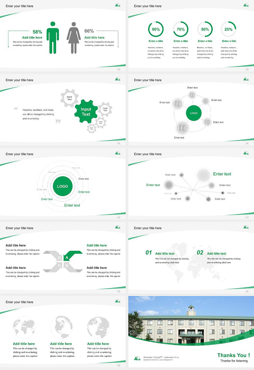 Nayoro City University Course/Courseware Creation PPT Template16:9 ratio PPT effect preview image4