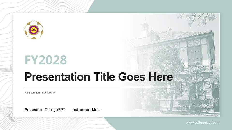 Nara Women’s University Academic Presentation/Research Findings Report PPT Template16:9 ratio PPT effect preview image