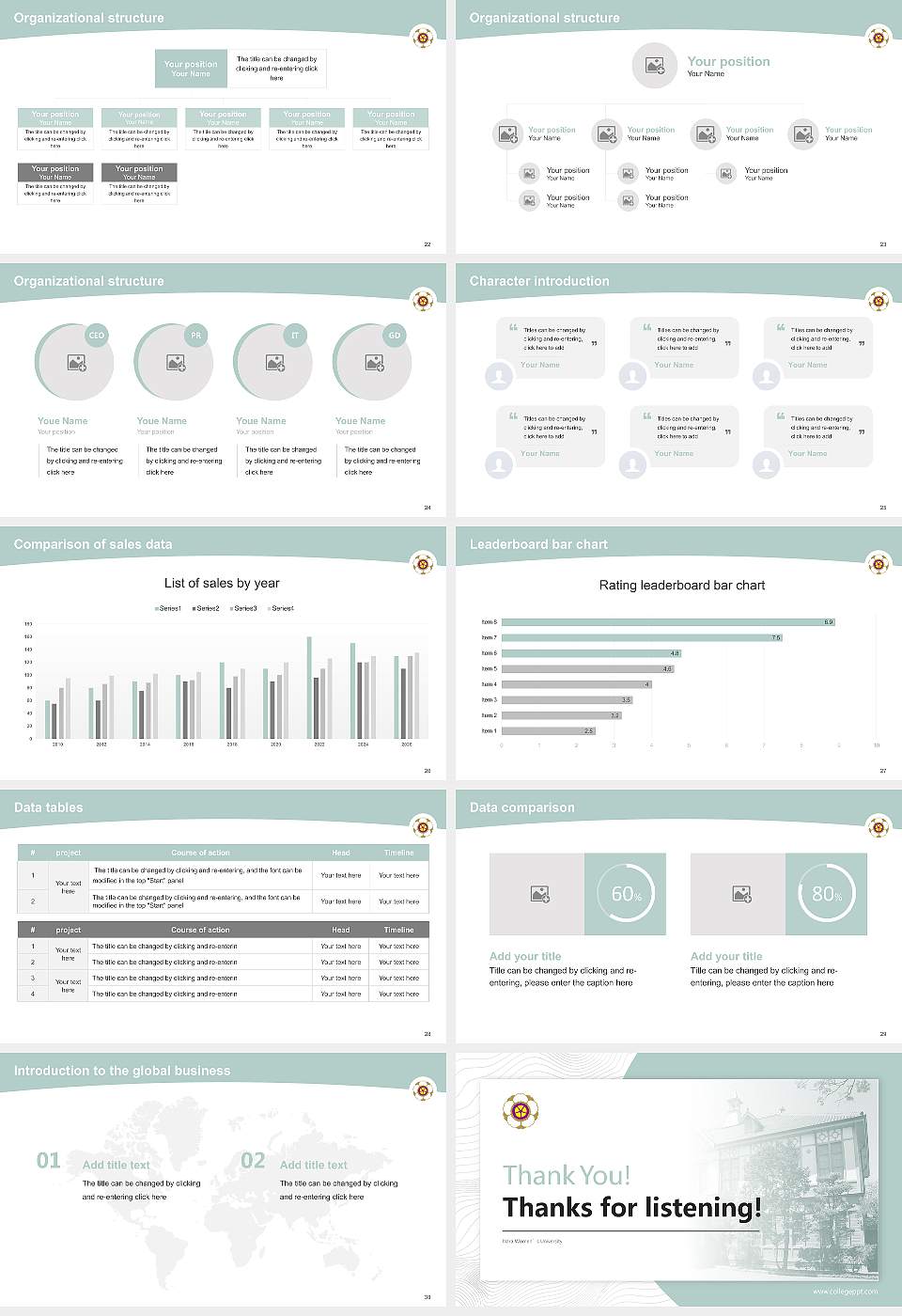 Nara Women’s University Academic Presentation/Research Findings Report PPT Template16:9 ratio PPT effect preview image4