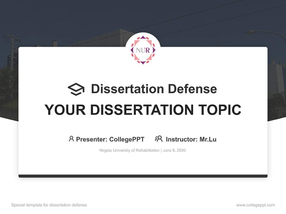 Niigata University of Rehabilitation Graduation Thesis Defense PPT Template4:3 ratio PPT effect preview image7